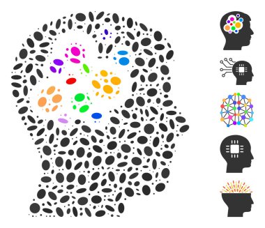Dotted Collage Creative Brain