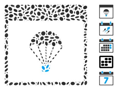 Oval Kolaj Paraşüt Takvim Sayfası