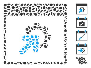 Oval Collage Gear Integration Calendar Page