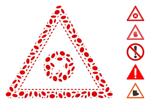 Dot Mosaïque Annuler Triangle — Image vectorielle