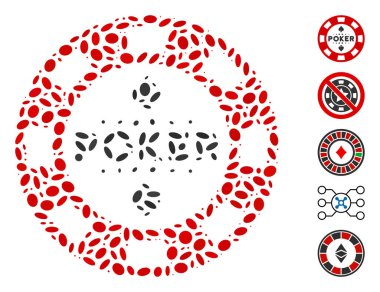 Noktalı Kolaj Poker Kumarhanesi Çipi