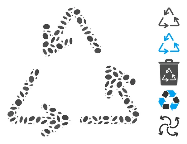 Reciclagem de colagem de elipse — Vetor de Stock