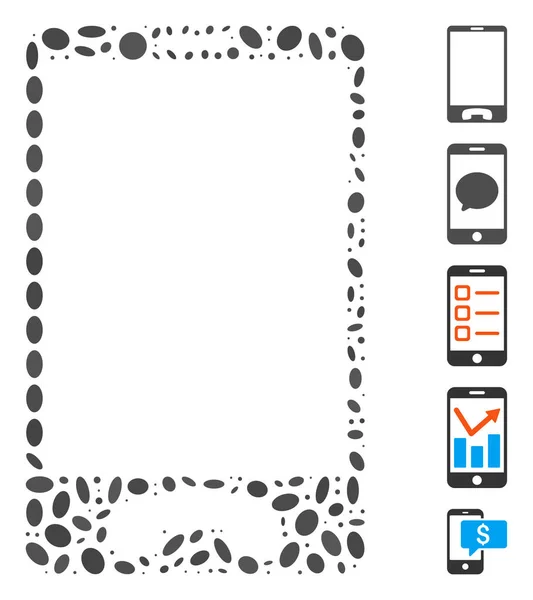 Мобильный телефон Ellipse Collage — стоковый вектор