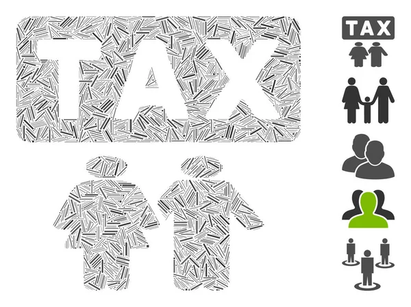 Tlak na rodinnou daň - řádková koláž — Stockový vektor