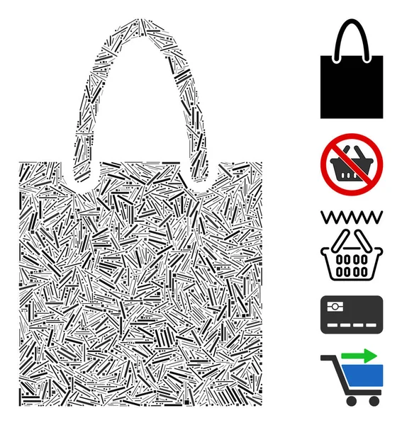 Dash Collage Shopping Bag — Stockvector