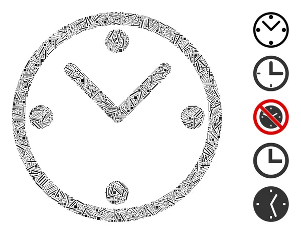 Hatch Collage Reloj — Archivo Imágenes Vectoriales