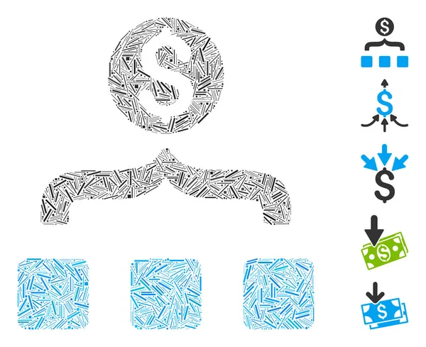Line Collage Money Aggregator — Wektor stockowy