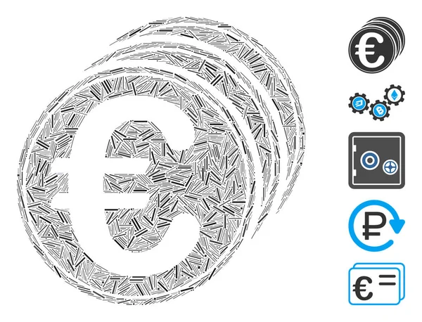 Dash Collage Pièces Euro — Image vectorielle