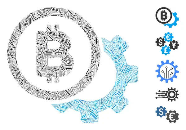 Dash Collage Bitcoin Options Cog — Stockvektor