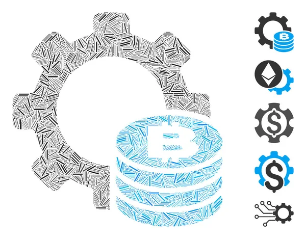 Dash Collage Bitcoin Industry Gear — Stockvektor