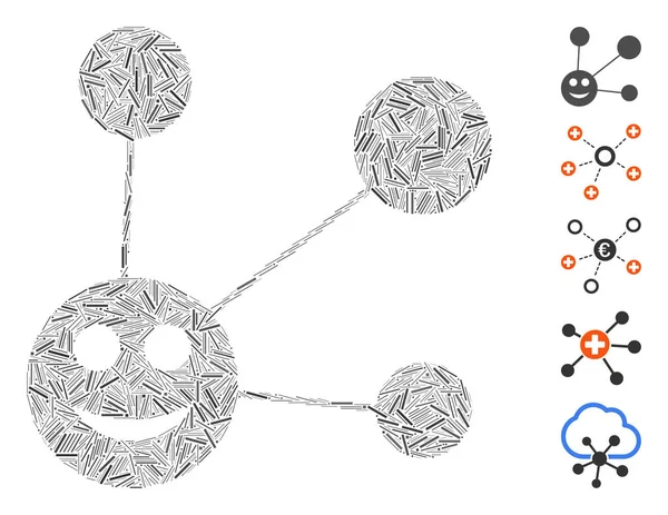 Dash Collage Smile Connections — стоковый вектор