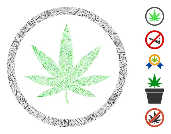 Hatch Collage Cannabis — Stockvektor