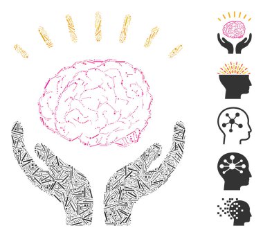 Line Mosaic Human Brain Knowledge