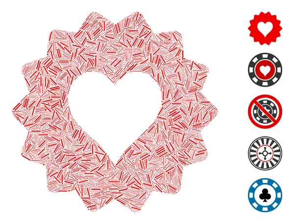 Line Mosaic Hearts Token — Διανυσματικό Αρχείο