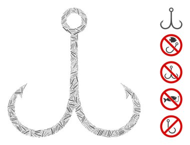 Line Mosaic Double Fishing Hook