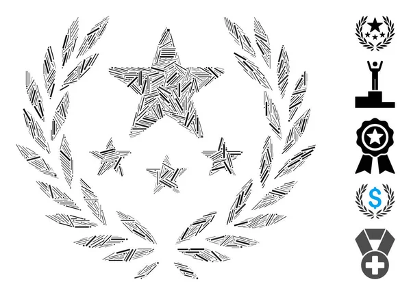 Hatch Mosaic Triumph Emblem Icon — Διανυσματικό Αρχείο