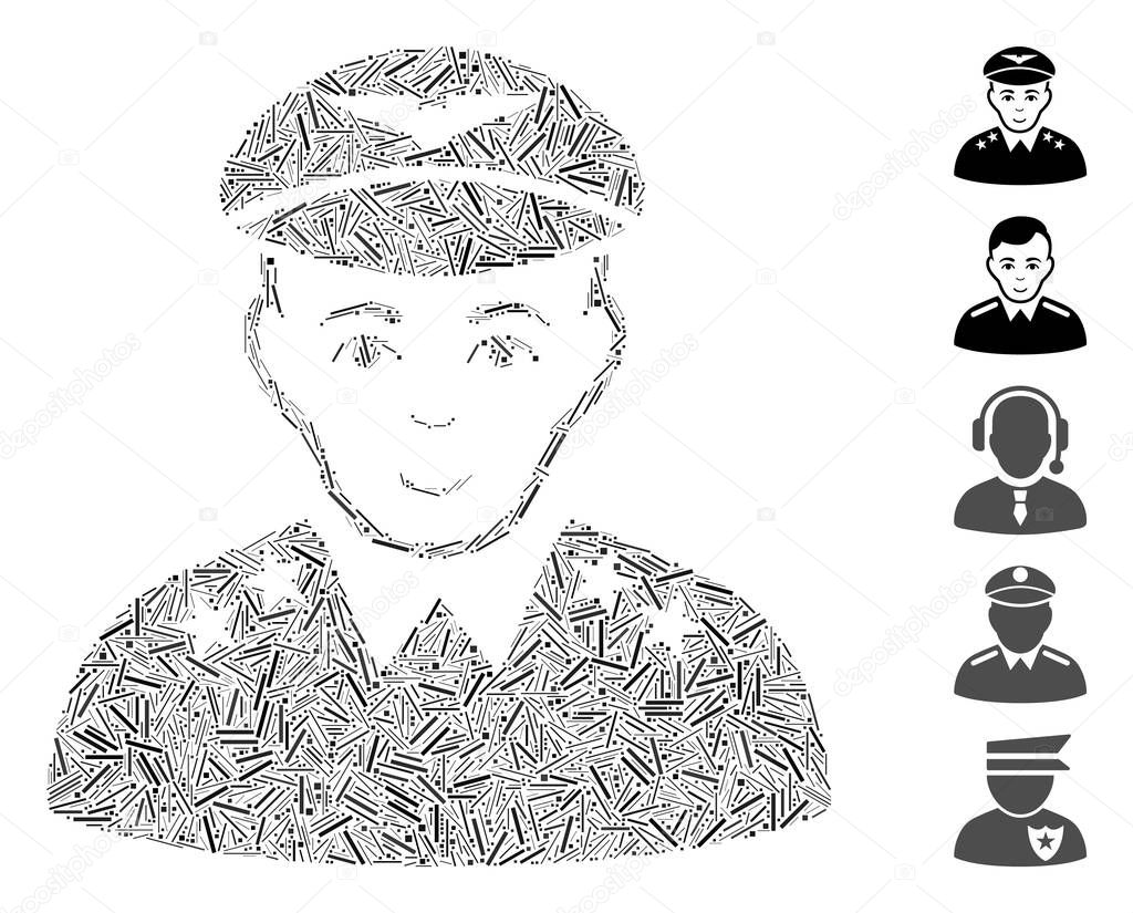 Dash Collage Military Pilot Officer Icon