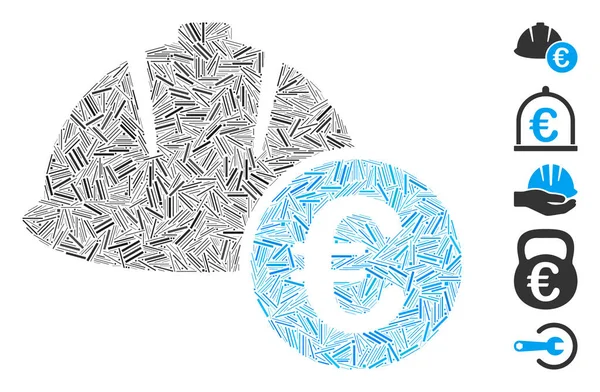 Casque Hatch Collage Engineering et Euro Icon — Image vectorielle