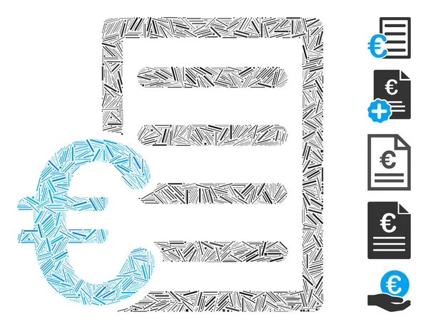 Dash Collage Euro Liste de prix Icône — Image vectorielle