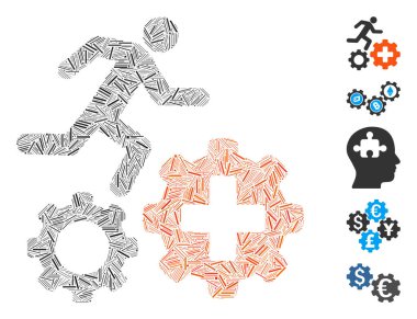 Dash Mosaic Runner Treatment Process Gears Icon