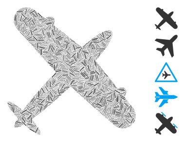 Line Mosaic Aeroplane Icon