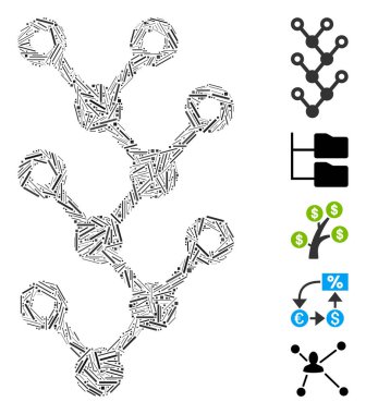 Line Mosaic Binary Tree Icon