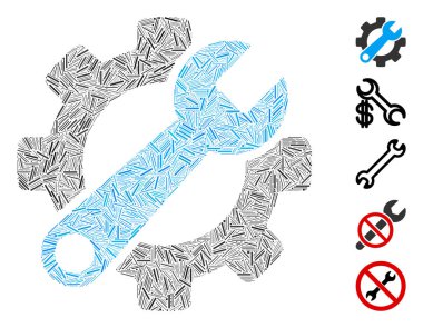 Line Collage Service Tools Icon