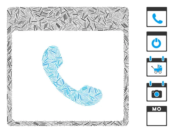 Hatch Collage Phone Calendar Page Icon — Διανυσματικό Αρχείο