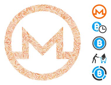 Çizgi Kolajı Monero Sembol Simgesi Simgesi Simgesi