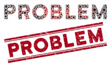 Tehlike Sorunu Kırmızı Mühür ve Koronavirüs Mozaik Metni