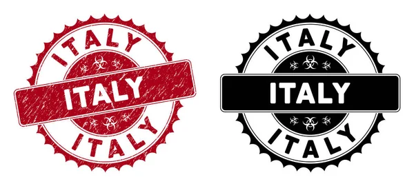 Zadrapane Włochy Zaokrąglona pieczęć Red Stamp — Wektor stockowy