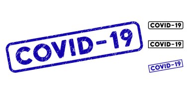 Üzüntü Covid-19 Dikdörtgen Damgaları