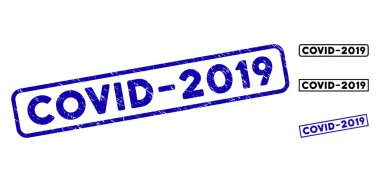 Grunge Covid-2019 Dikdörtgen Filigranı