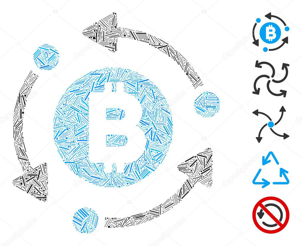 Line Mosaic Bitcoin Rotation Arrows