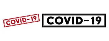 Grunge Covid-19 Dikdörtgen Çerçeve Filigranı