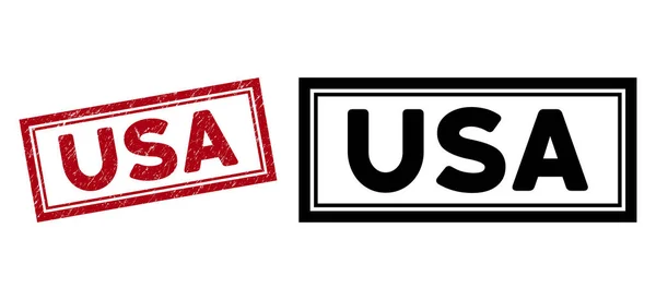 Grunge USA Rectangular Frame Stamp — Stock Vector