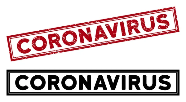 Grunge Coronavirus Rechteck Rahmenstempel — Stockvektor