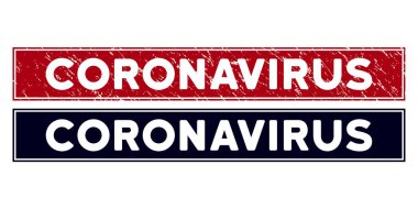 Çizilmiş Coronavirus Dikdörtgen Mührü