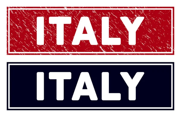 Distress Italy Rectangular Stamp Seal — Stock Vector