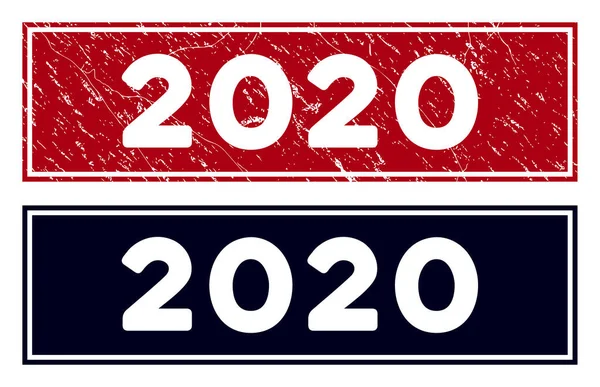 Grunge 2020 Rechthoekzegel — Stockvector