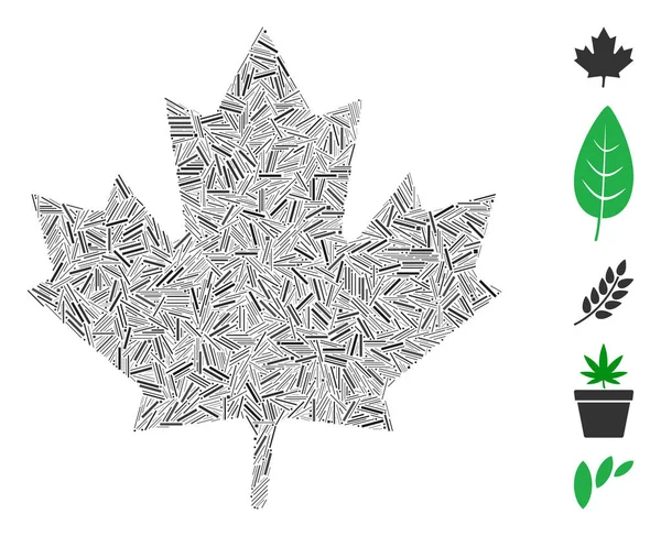 Hatch Mosaic Maple Leaf — Stockvektor