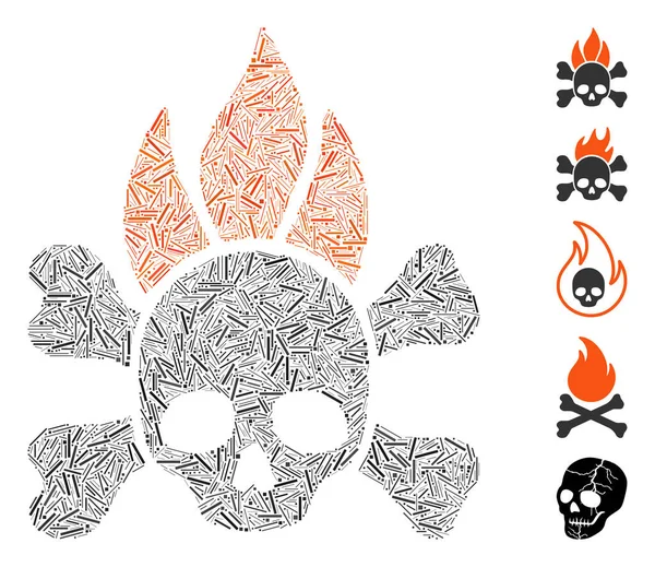 Dash Collage fuego de la muerte — Archivo Imágenes Vectoriales