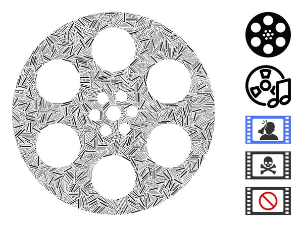 Linje Mosaik Reel — Stock vektor