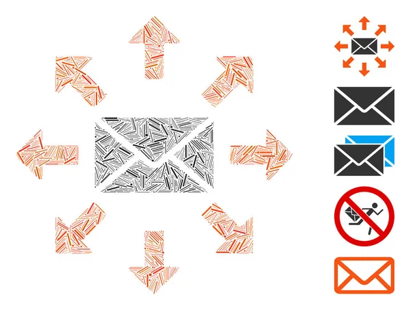 Collage Hatch Envoyer Spam — Image vectorielle