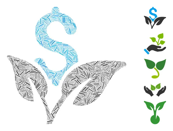 Dash Collage Démarrage d'entreprise écologique — Image vectorielle