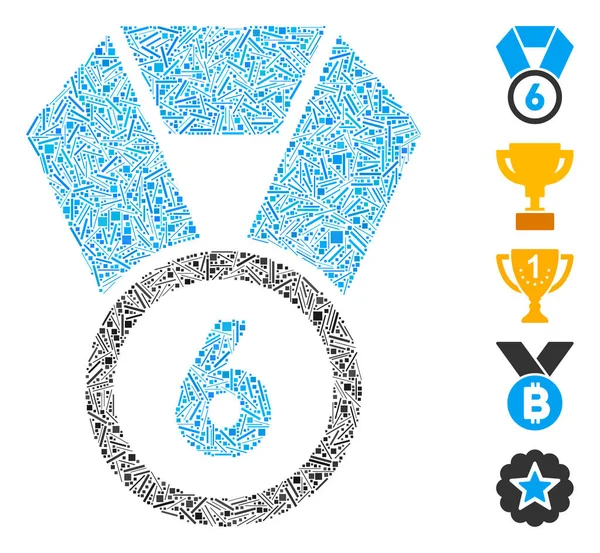 Dash Collage 6Th Place Medal — Διανυσματικό Αρχείο