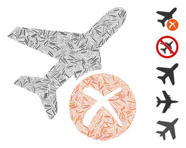 Mozaik hattı uçak reddetme ikonuna dayanıyor. Mozaik vektör uçak atıkları dağınık çizgi ögeleri ile oluşturulur. İkramiye simgeleri eklendi.