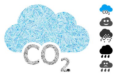 Karbon bulut simgesine dayalı mozaik kapağı. Mozaik karbon bulutu dağınık kapak noktaları ile tasarlanmıştır. İkramiye simgeleri eklendi.