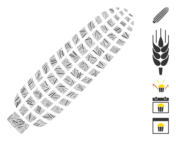 Hatch Mosaic Basiert Auf Dem Symbol Der Kornähre Mosaik Vektor — Stockvektor