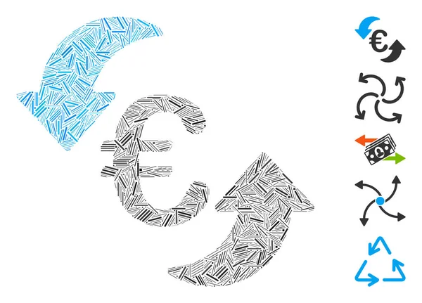 Ligne Mosaïque Basée Sur Euro Mettre Jour Icône Des Flèches — Image vectorielle